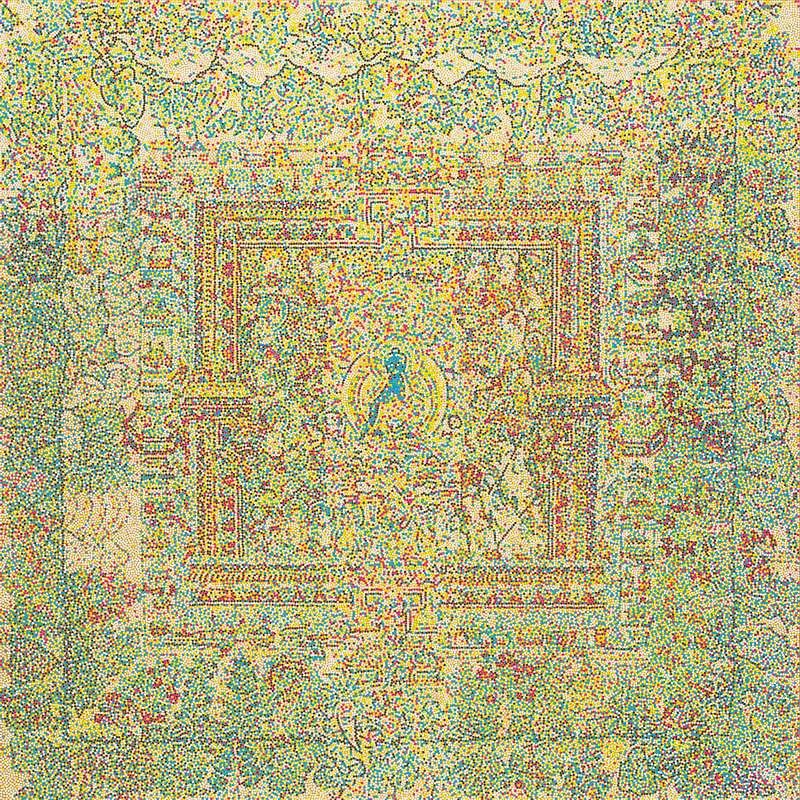 CMYK- 药师佛坛城 Picture of Shakyamuni,120x120cm，Acrylics on canvas,2021,Yang Mian