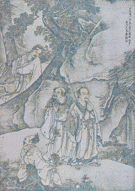 CMYK-明 高濲 神仙图(Immortels)，250 x 175 cm ，Acrylics on canvas ，Yang Mian，2020